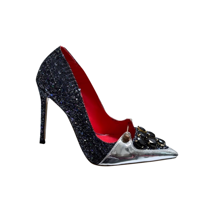 LACRU Diamante Glitter High Heel Pumps