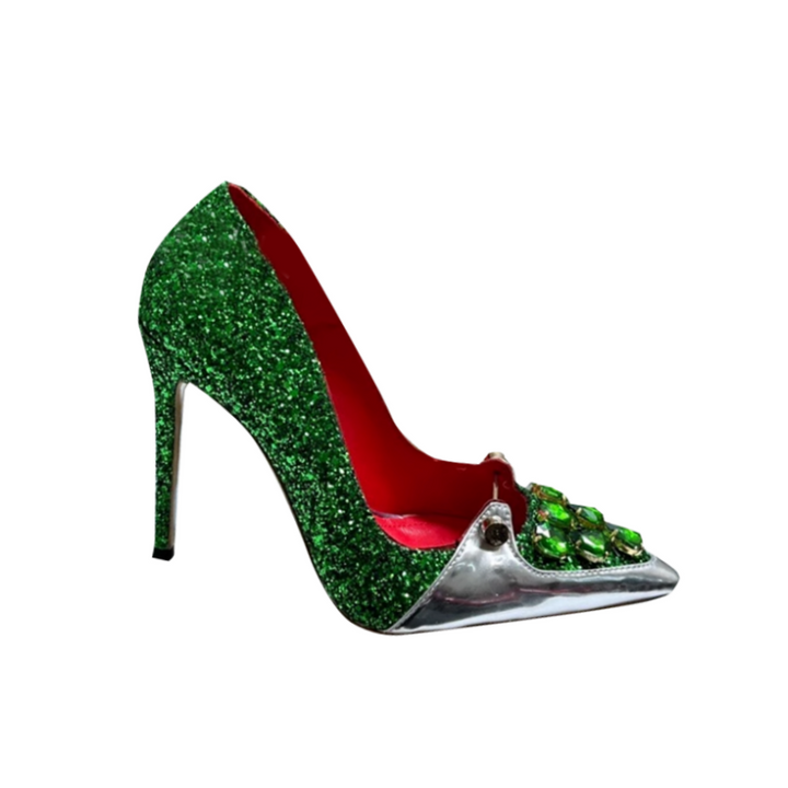 LACRU Diamante Glitter High Heel Pumps