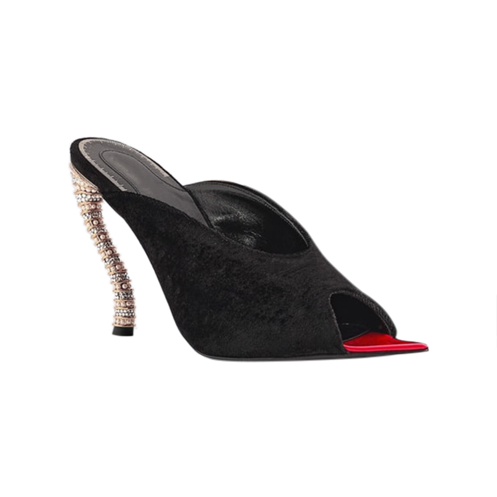 LAKWI Sculptured Heel Mules Sandals