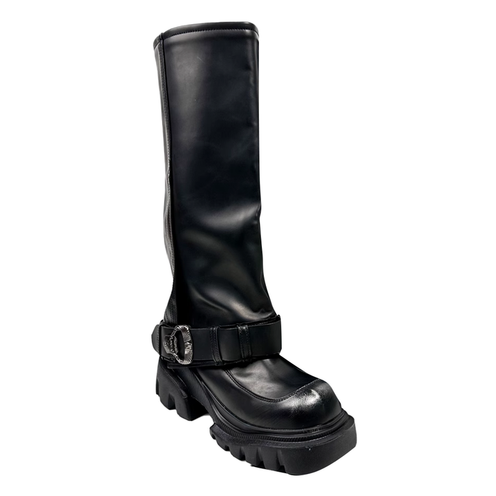LAVFA Buckled Knee High Boots