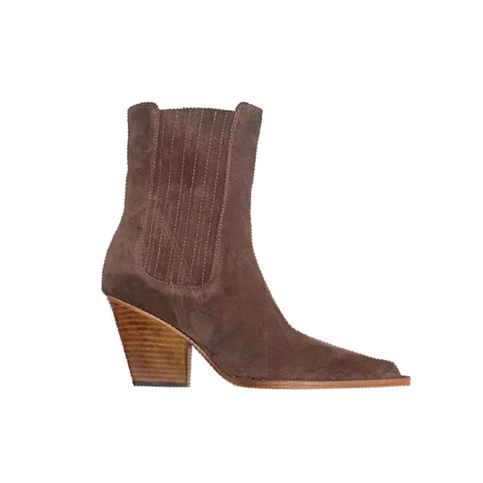 LEKUC Block Heel Ankle Boots