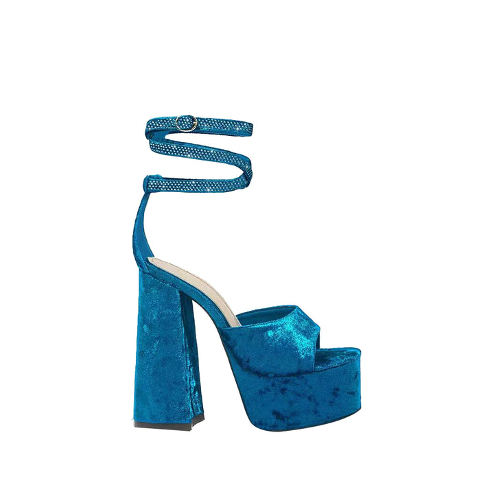 LENDA Block Heel Ankle Strap Platform Sandals