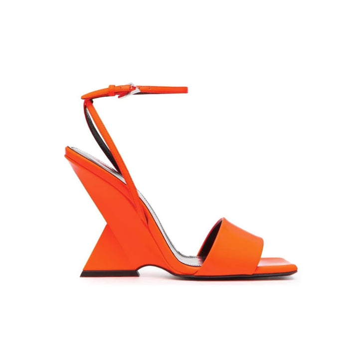 LEOCU Ankle Strap Wedged Heel Sandals