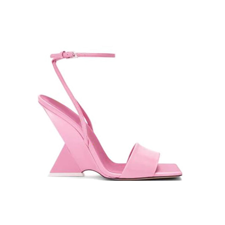 LEOCU Ankle Strap Wedged Heel Sandals