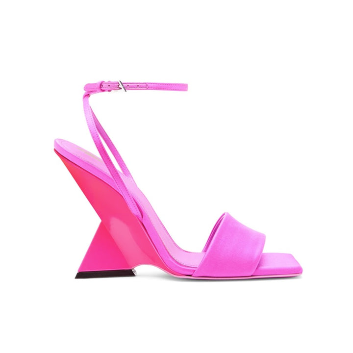LEOCU Ankle Strap Wedged Heel Sandals
