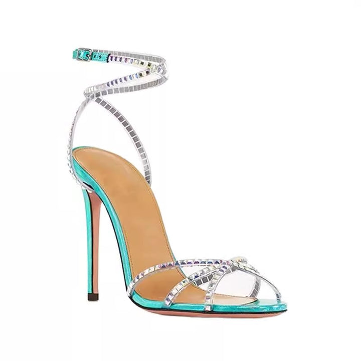 LEUNO Sequinned High Heel Sandals