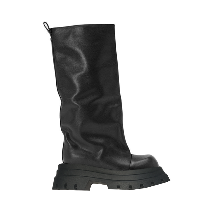 LUERO Block Heel Knee High Boots