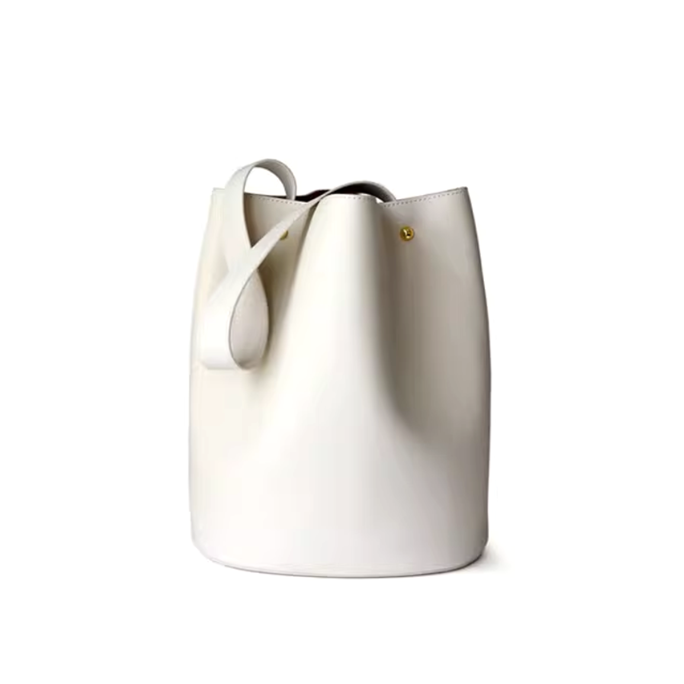 White bucket bag leather sale