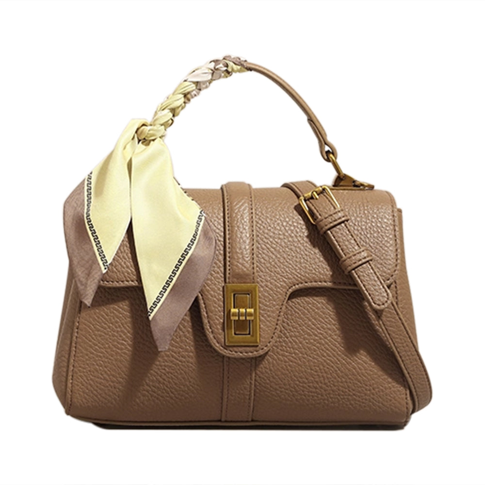 Brown MEGNU Metal Lock Tote Bag I The Label I The Label brown-megnu-metal-lock-tote-bag-i-the-label-i-the-label