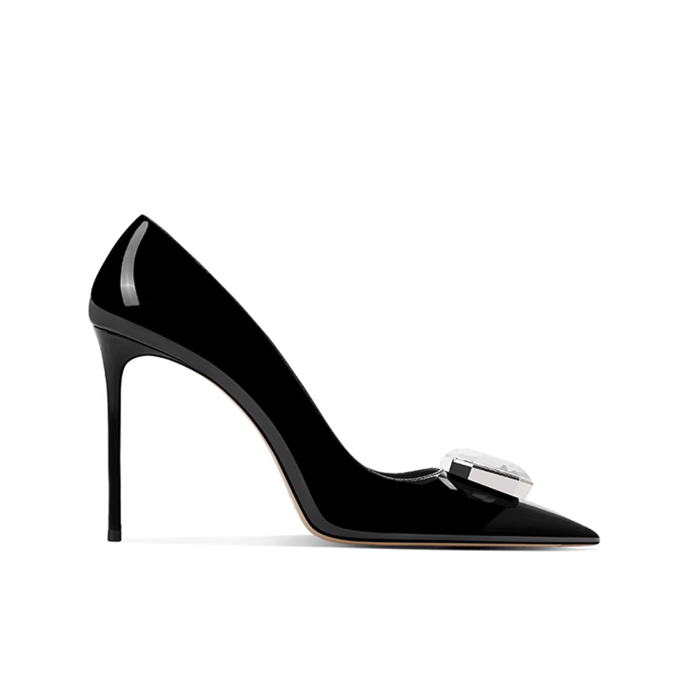 MEKOR Diamante Mid Heel Pumps - 8cm