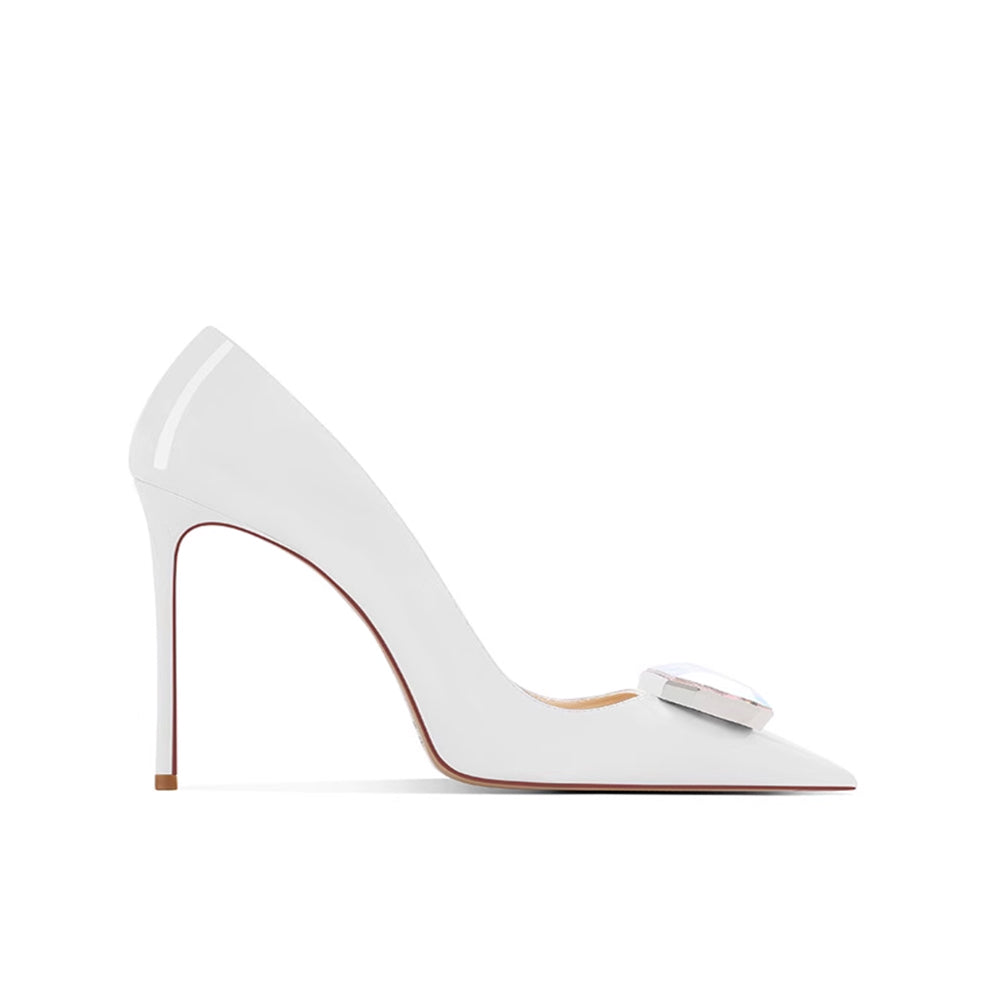 MEKOR Diamante Mid Heel Pumps - 8cm