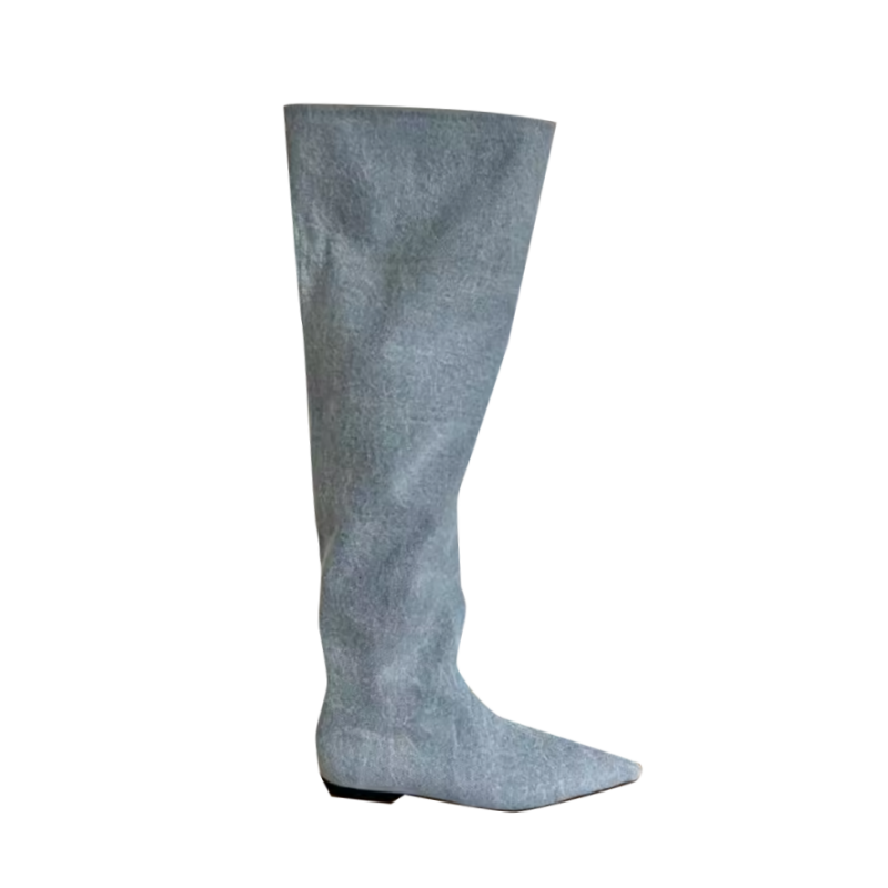 MELIU Denim Knee High Boots