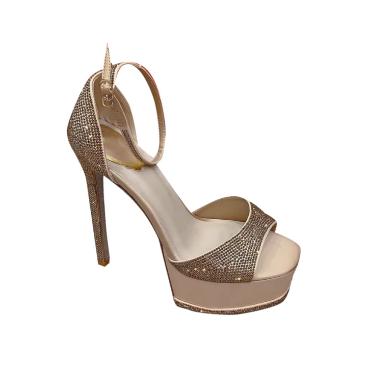 MEREL Diamante High Heel Platform Sandals
