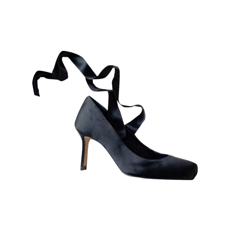 MESRA Wrap Mid Heel Pumps