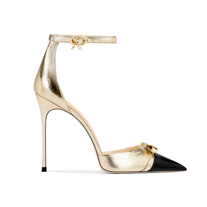 METTI Bi-Color Ankle Strap High Heel Sandals - 10cm
