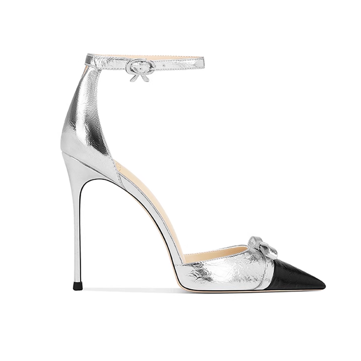 METTI Bi-Color Ankle Strap High Heel Sandals - 10cm