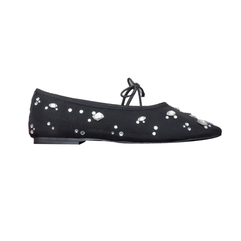 MEUCH Diamante Mesh Ballet Shoes