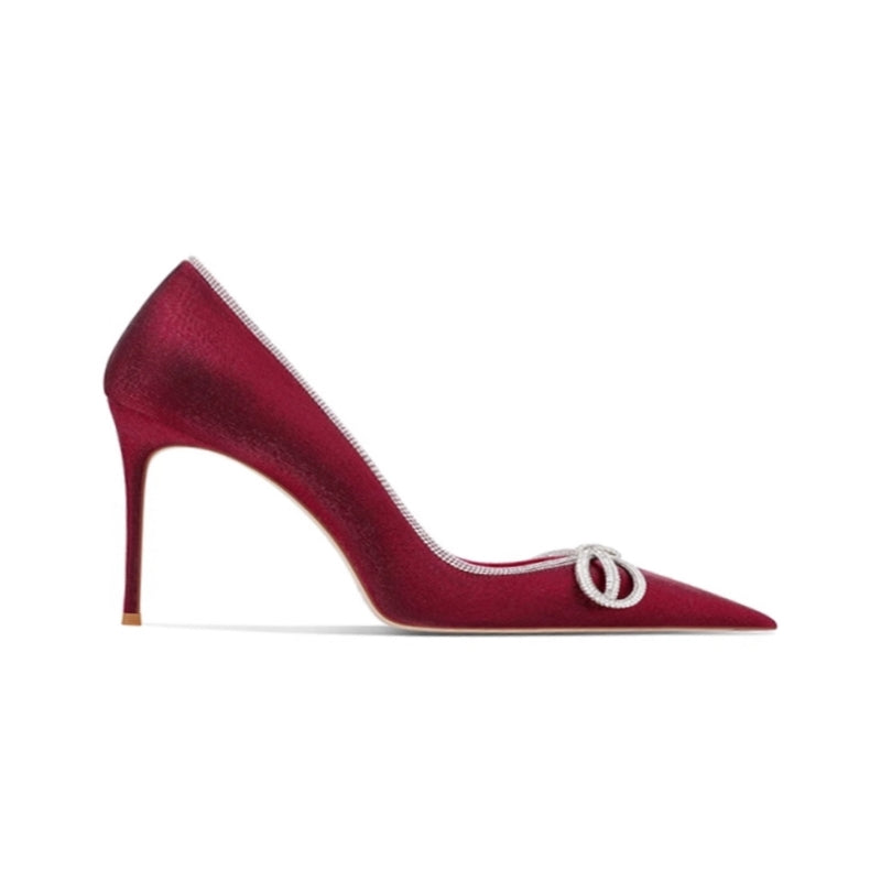 MOIGA Diamante Bow Mid Heel Pumps - 6cm