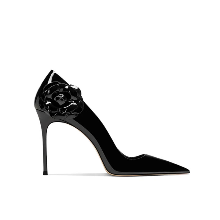 MUCHE Flower Embellished Mid Heel Pumps - 6cm