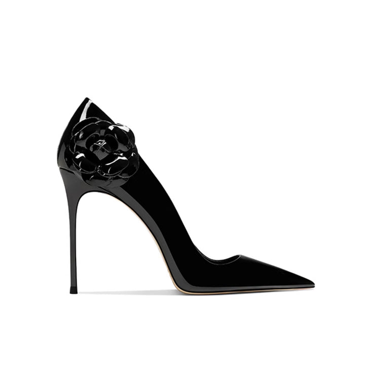 MUCHE Flower Embellished Mid Heel Pumps - 8cm