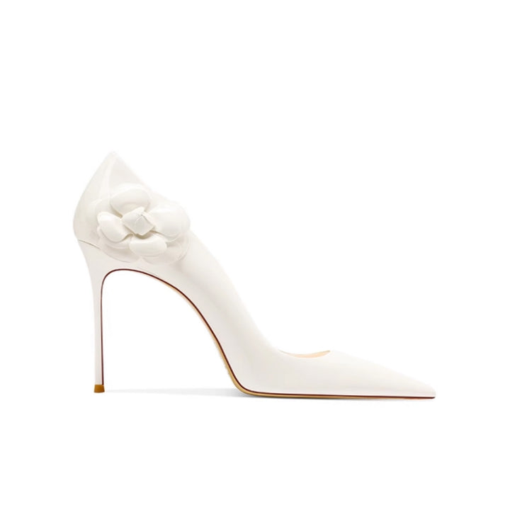 MUCHE Flower Embellished Mid Heel Pumps - 6cm