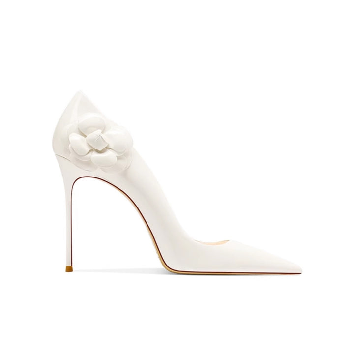 MUCHE Flower Embellished Mid Heel Pumps - 8cm