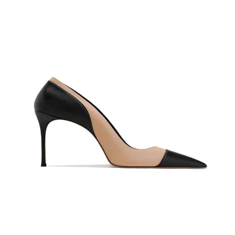 MUJRE Bi-Color Mid Heel Pumps - 6cm
