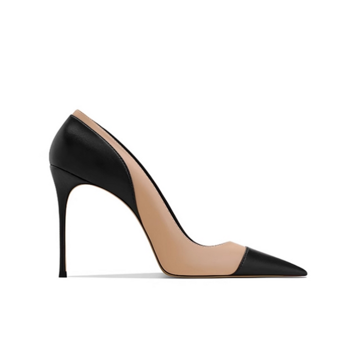 MUJRE Bi-Color Mid Heel Pumps - 8cm