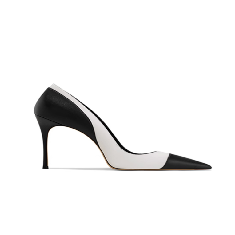 MUJRE Bi-Color Mid Heel Pumps - 6cm
