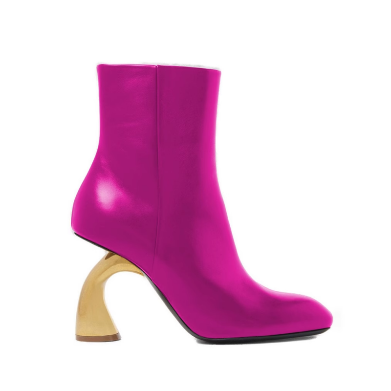 MULKA Metal Heel Ankle Boots