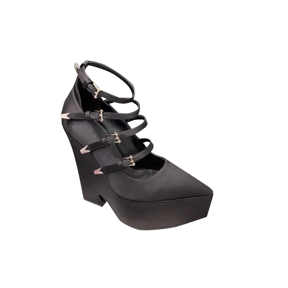 NAHRU Buckled Platform Sandals