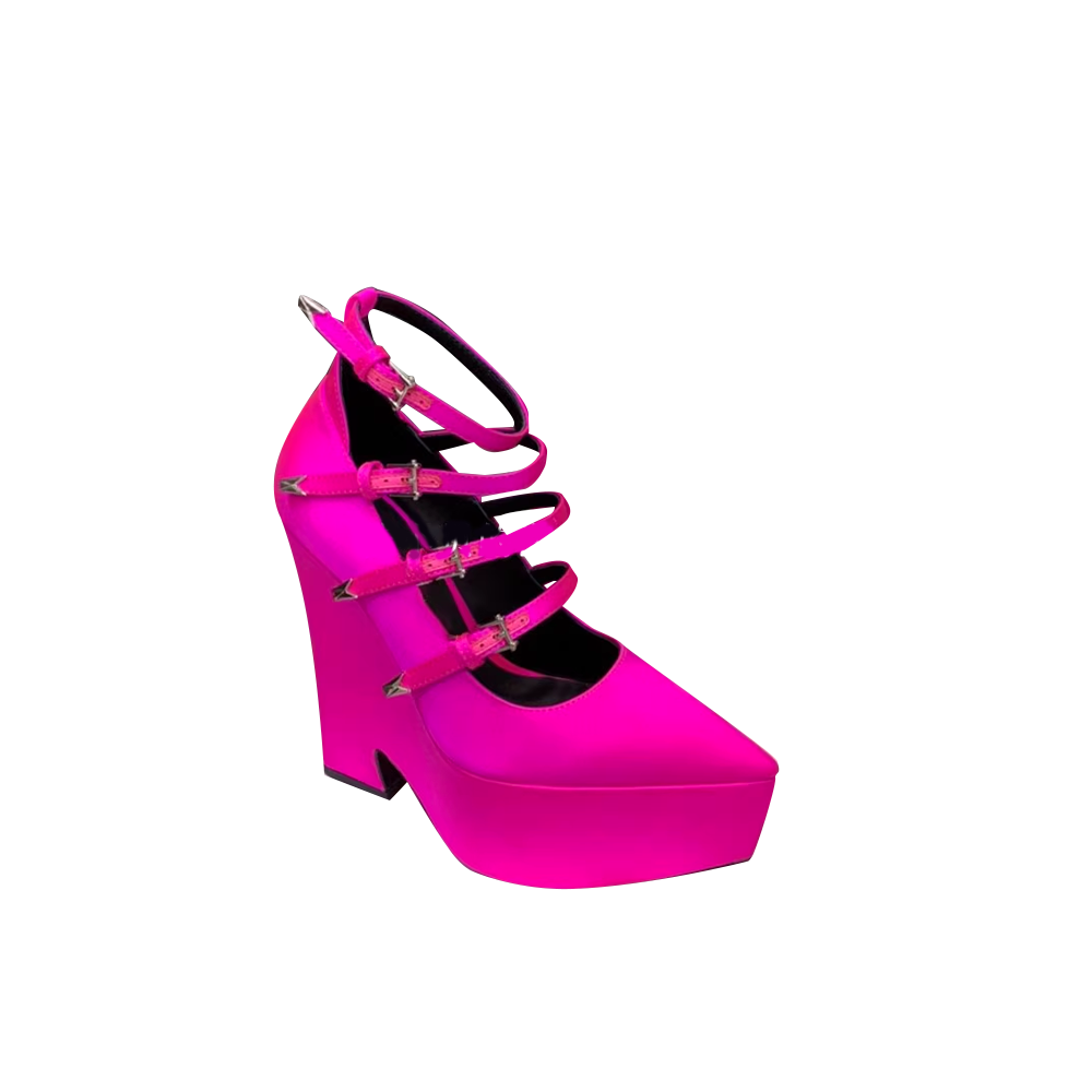 NAHRU Buckled Platform Sandals