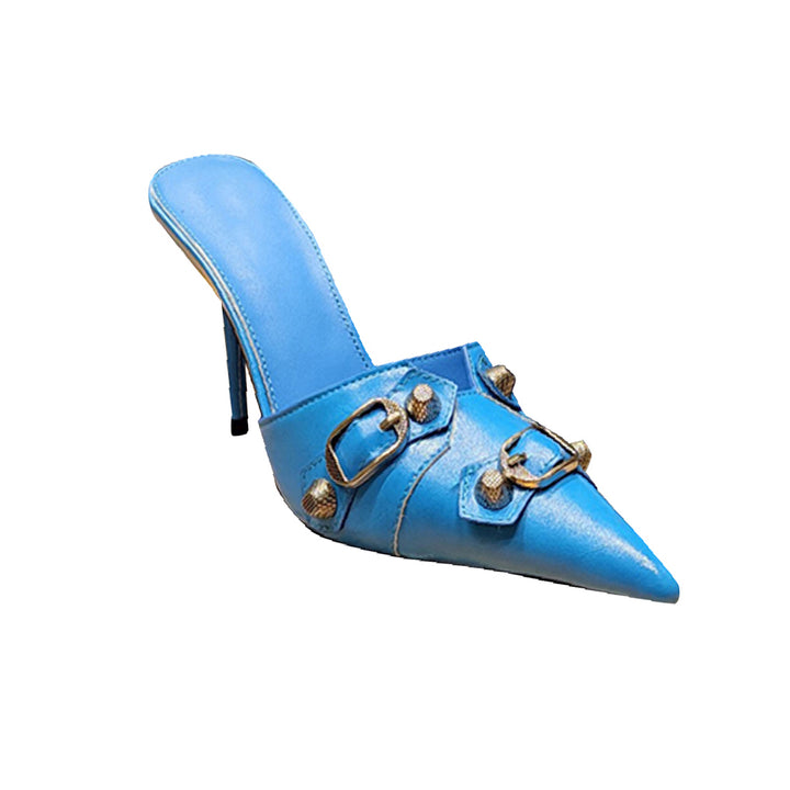 NAISA Studded Mules Sandals - 9cm