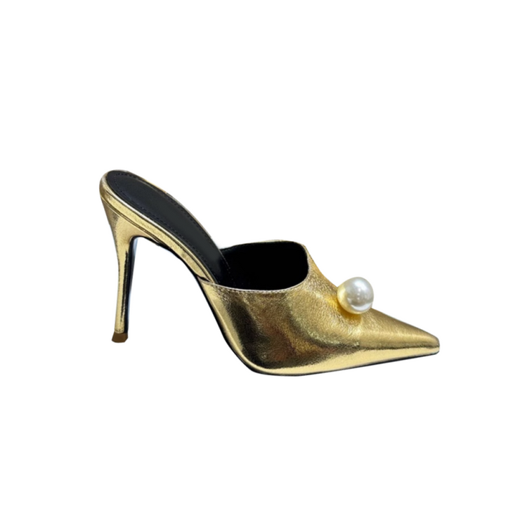 NANVA Pearl Embellished Mules Sandals