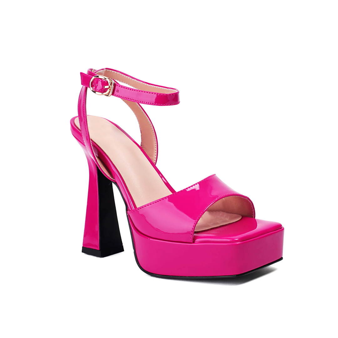 NAVCO Ankle Strap Leather Platform Sandals