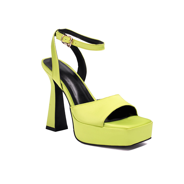 NAVCO Ankle Strap Satin Platform Sandals