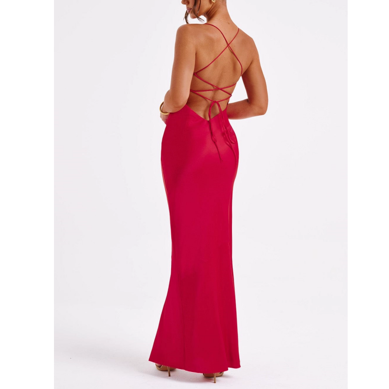 NEEDI Lace Up Evening Dress Gown