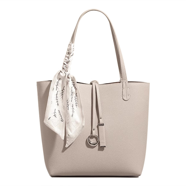 NEKIU Scarf Leather Bucket Bag