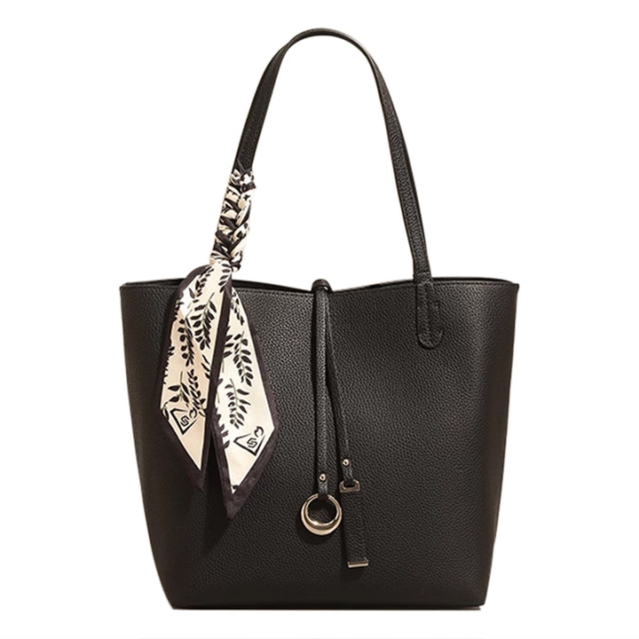 NEKIU Scarf Leather Bucket Bag