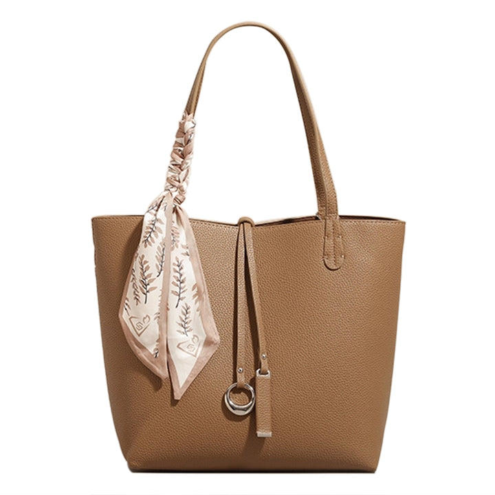 NEKIU Scarf Leather Bucket Bag