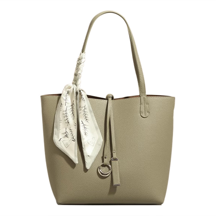 NEKIU Scarf Leather Bucket Bag