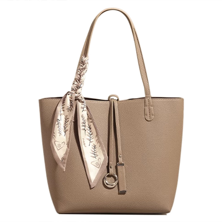 NEKIU Scarf Leather Bucket Bag