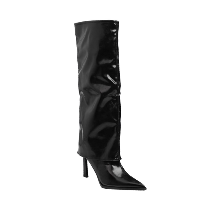 NISDA Stiletto Heel Leather Knee High Boots