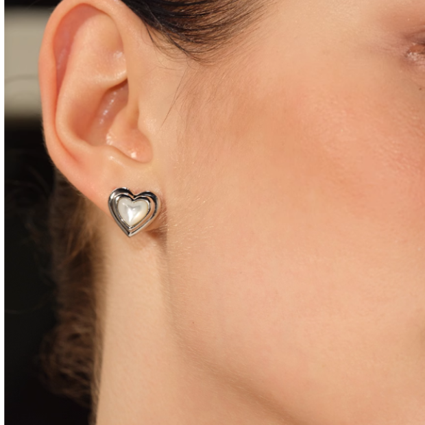 NUCVO Heart Ear Studs Earrings - Pair