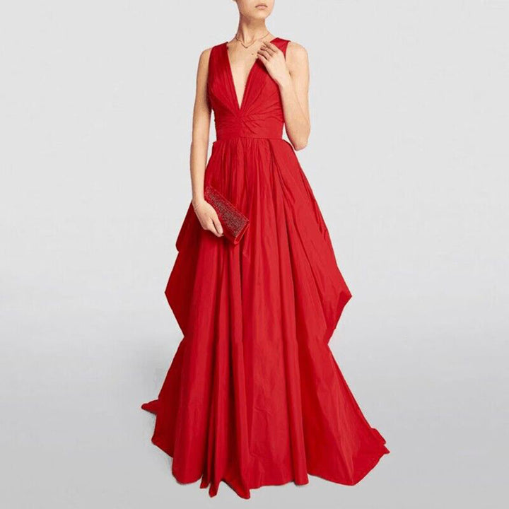 NUICK Deep V Evening Dress Gown