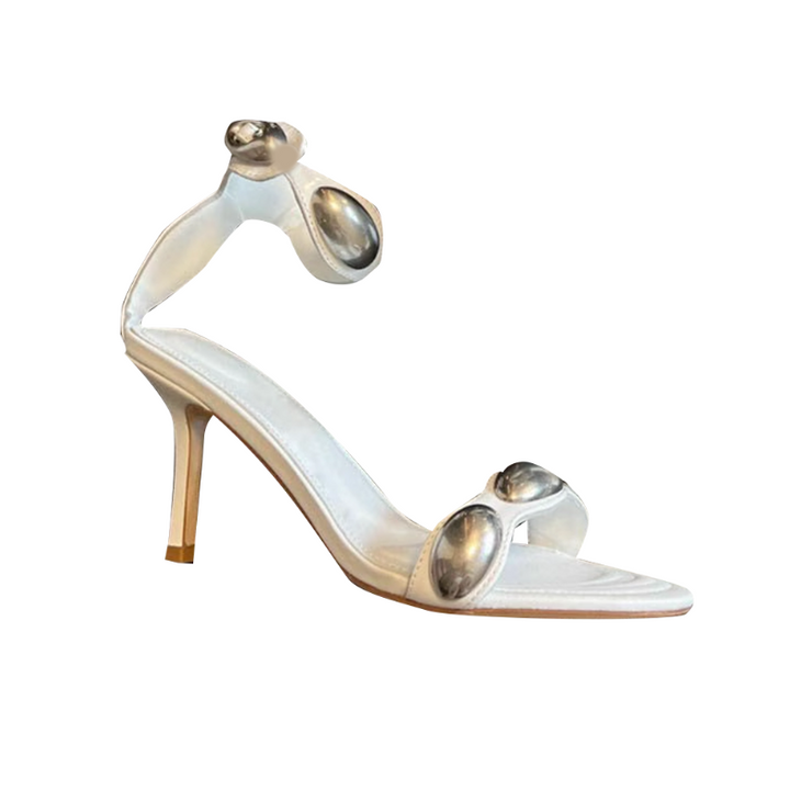PETRU Metal Embellished Mid Heel Sandals