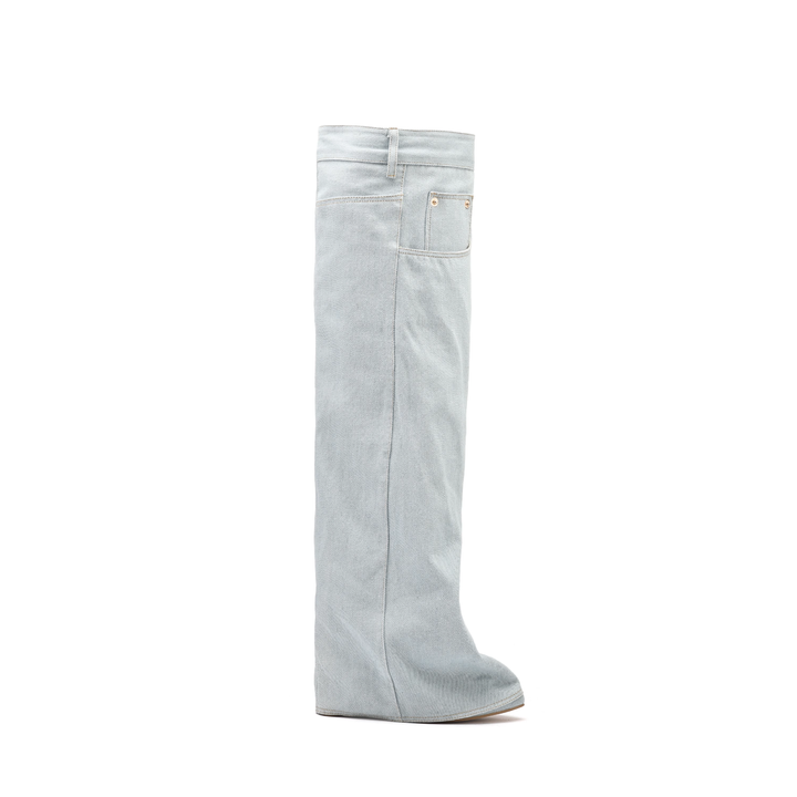 POGIH Denim Knee High Boots