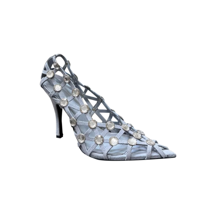 POIDE Diamante Cut Out High Heel Pumps