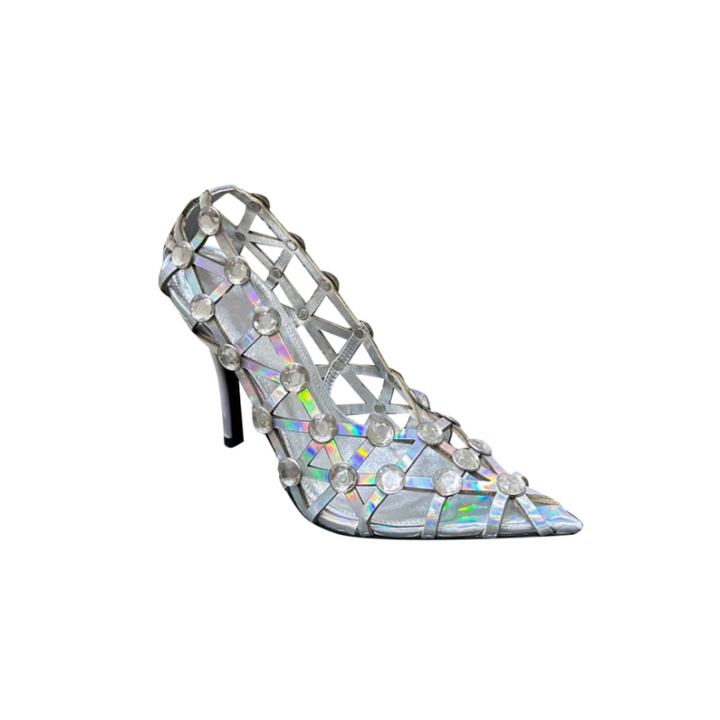 POIDE Diamante Cut Out High Heel Pumps