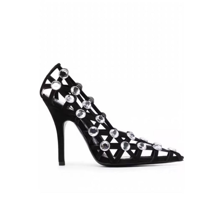 POIDE Diamante Cut Out High Heel Pumps